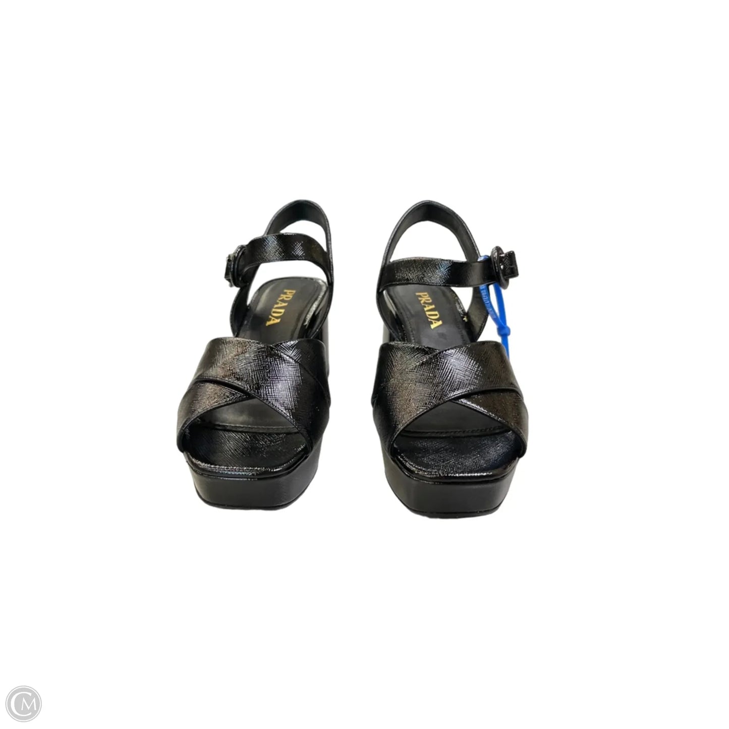 Sandals Luxury Designer By Prada In Black, Size: 7.5