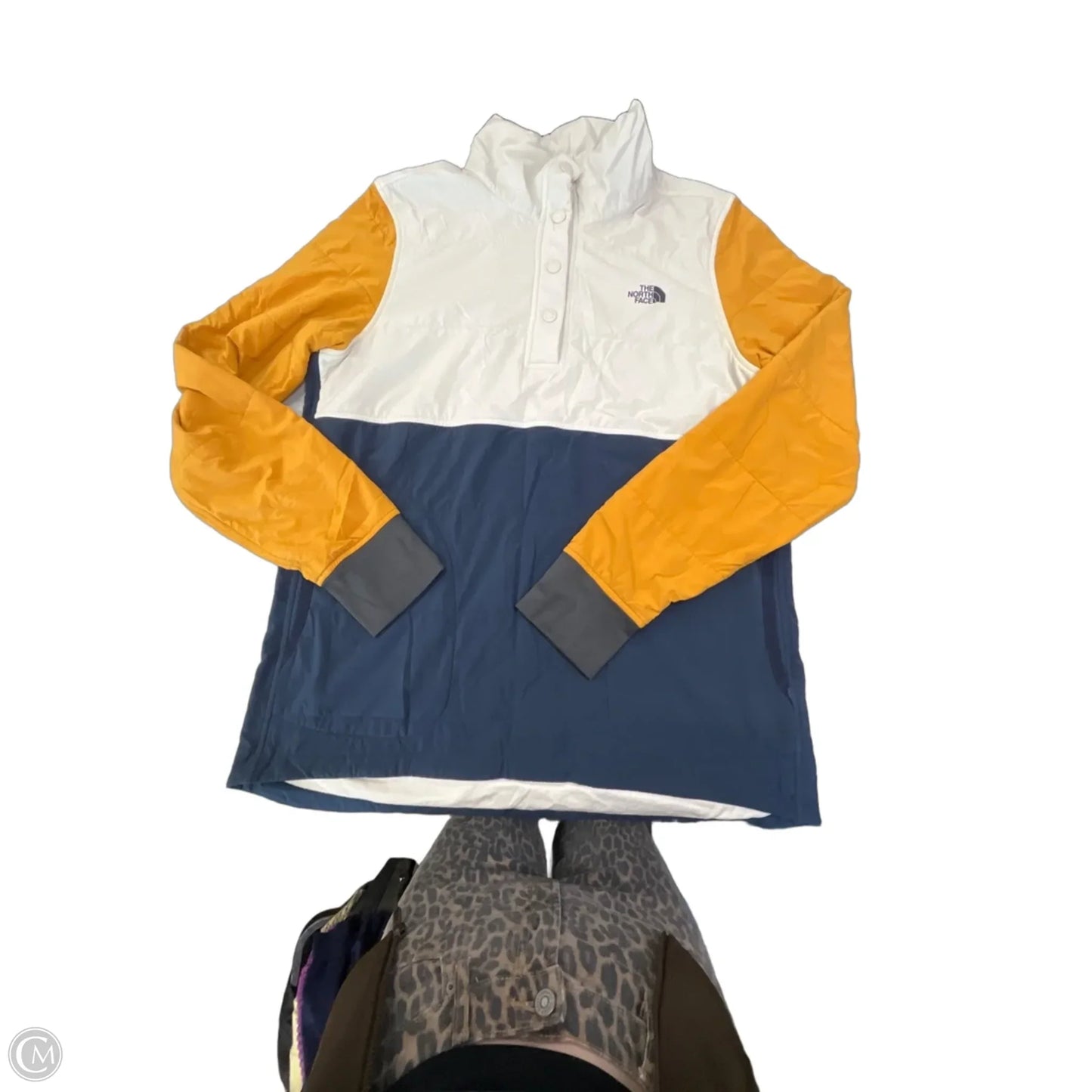 Athletic Top Long Sleeve Collar By The North Face In White, Size: L