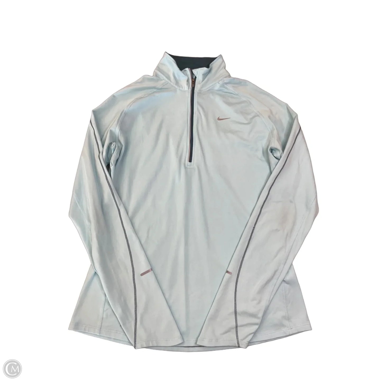 Athletic Top Long Sleeve Collar By Nike Apparel In Blue, Size: M