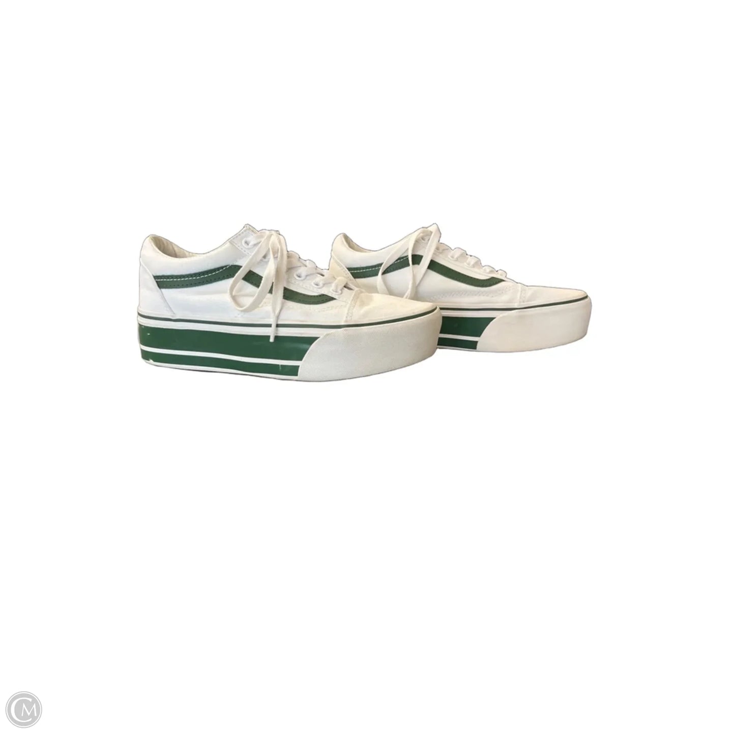 Shoes Sneakers By Vans In Green & White, Size: 7.5