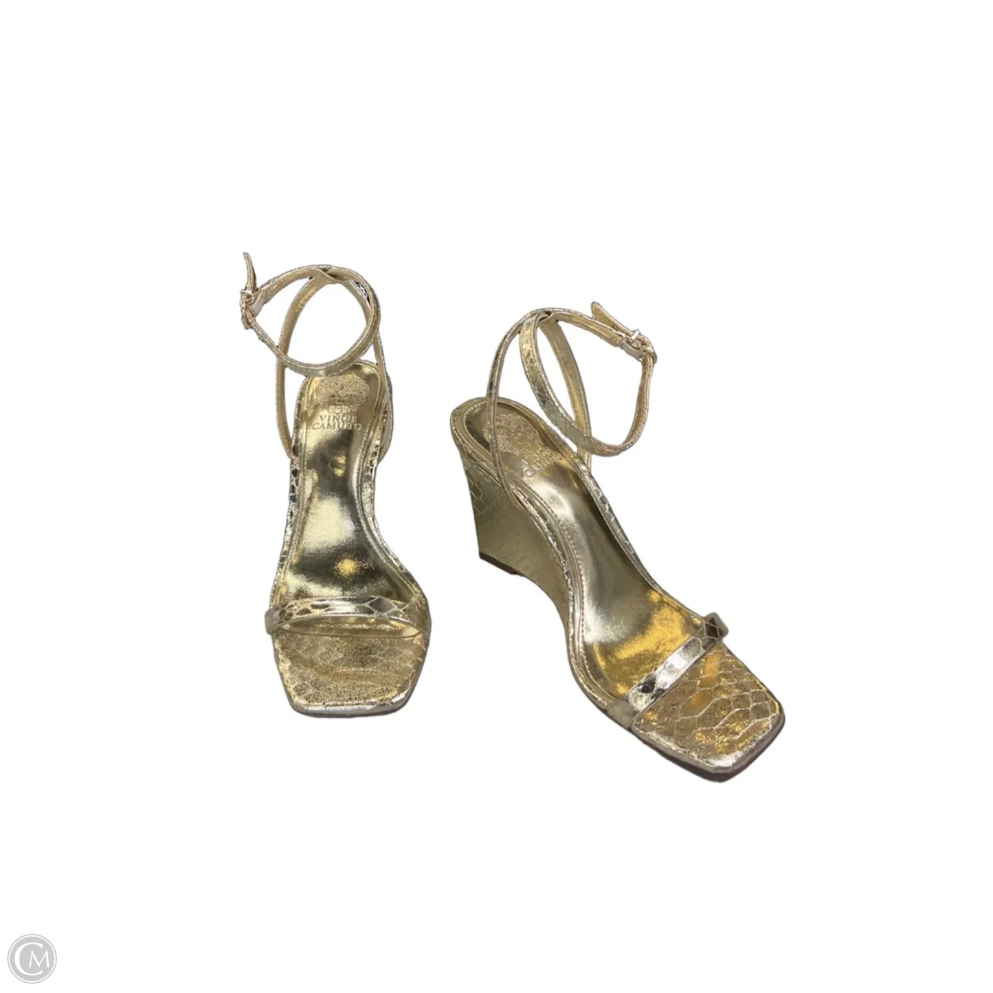 Sandals Heels Wedge By Vince Camuto In Gold, Size: 5.5