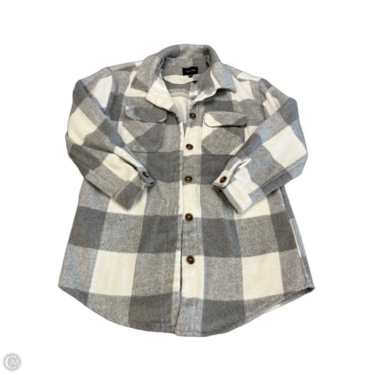 Jacket Shirt By Love Tree In Grey, Size: M