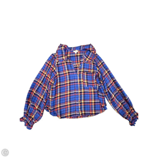 Blouse Long Sleeve By Pilcro In Blue, Size: S