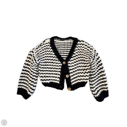 Sweater Cardigan By Vici In Black & White, Size: M