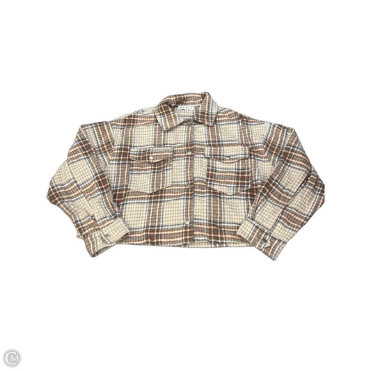 Jacket Shirt By Hyfve In Plaid Pattern, Size: L