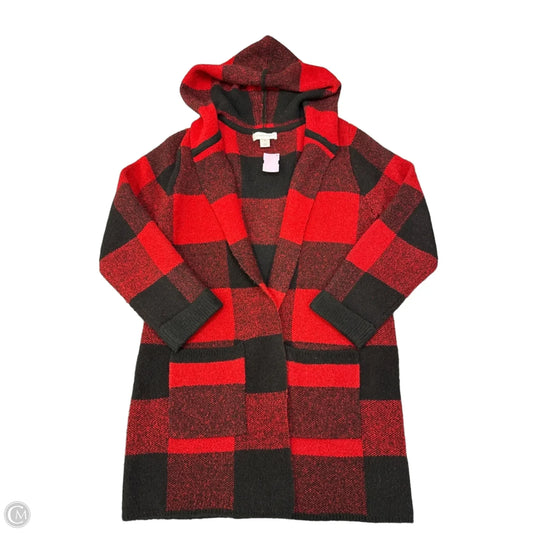 Cardigan By Christopher And Banks In Black & Red, Size: S