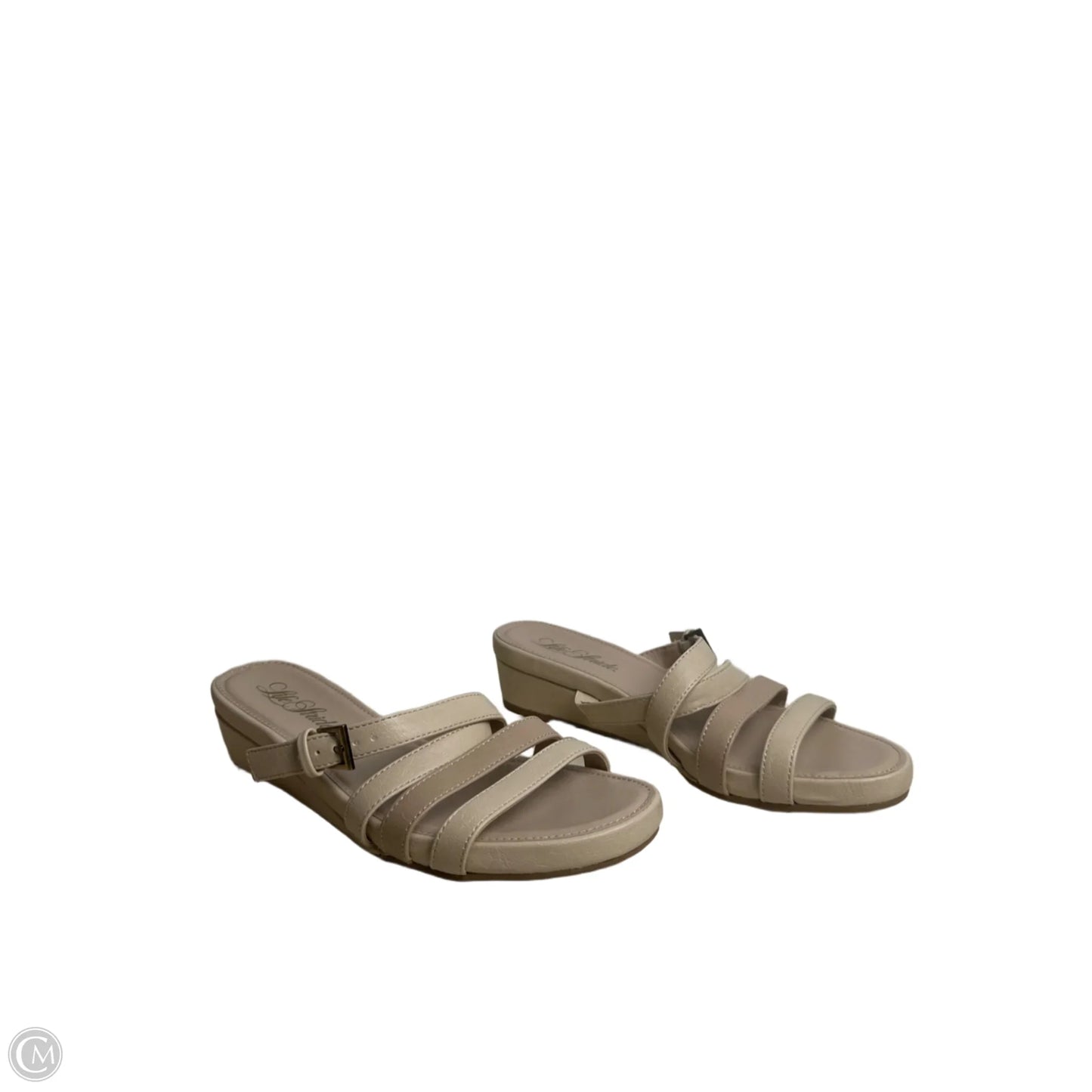 Sandals Heels Wedge By Life Stride In Beige, Size: 8.5