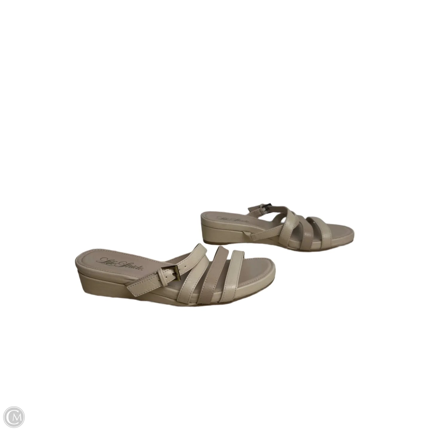 Sandals Heels Wedge By Life Stride In Beige, Size: 8.5