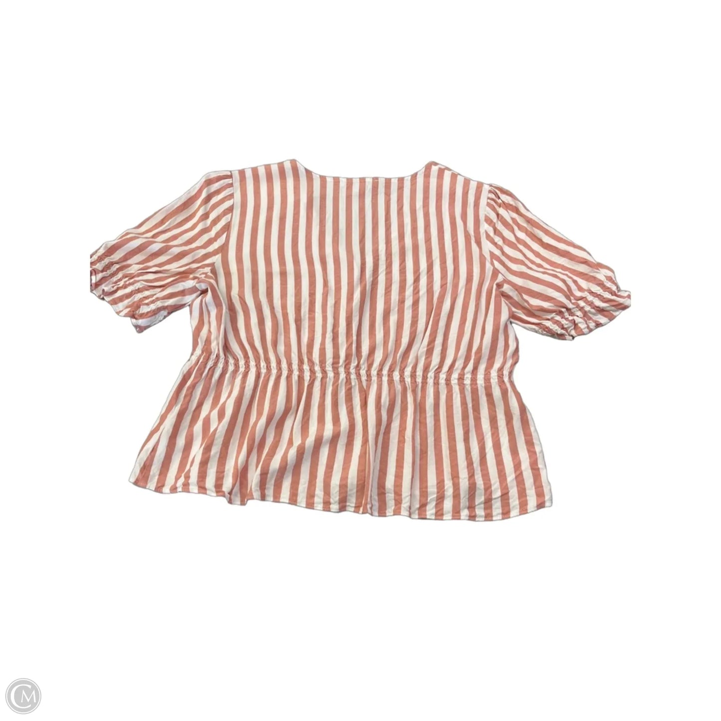 Top Short Sleeve By Madewell In Striped Pattern, Size: M