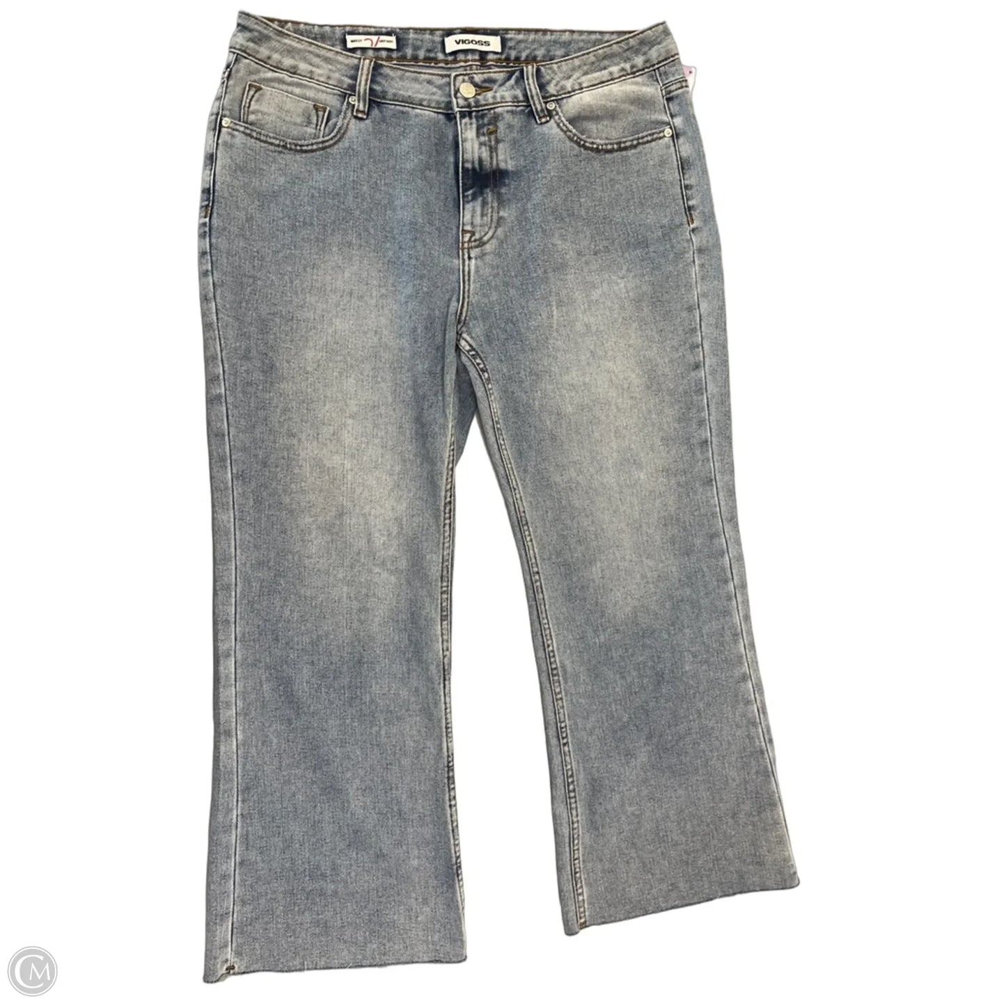 Jeans Cropped By Vigoss In Blue Denim, Size: 12