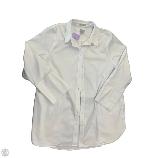 Top Long Sleeve By Chicos In White, Size: Xl