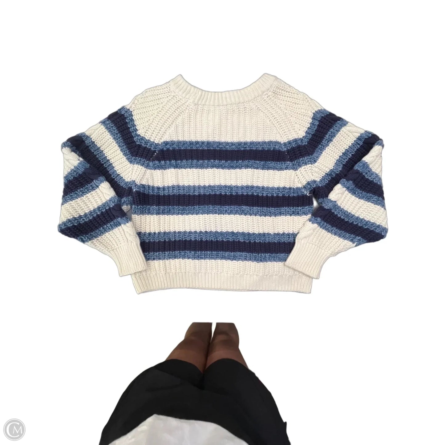 Sweater By Free People In Blue & Cream, Size: S