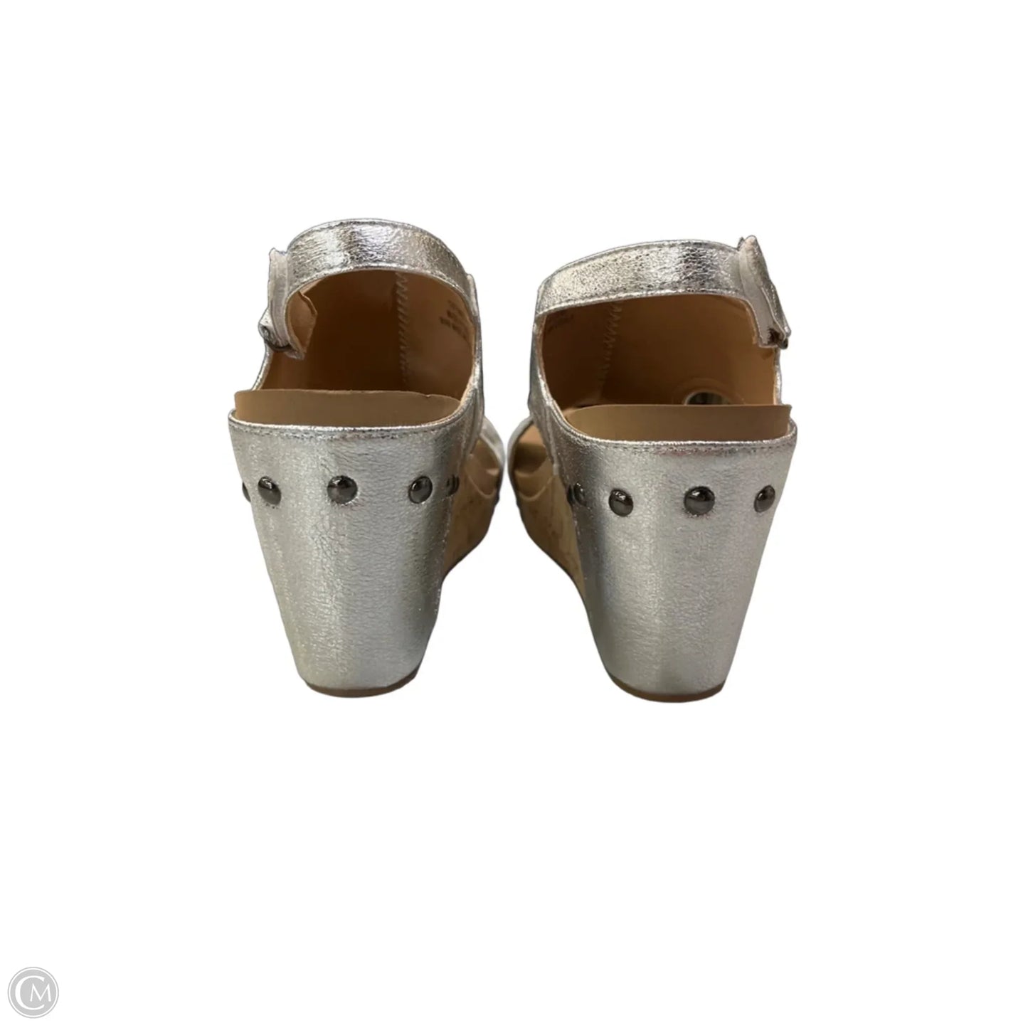 Shoes Heels Wedge By Corkys In Silver, Size: 9