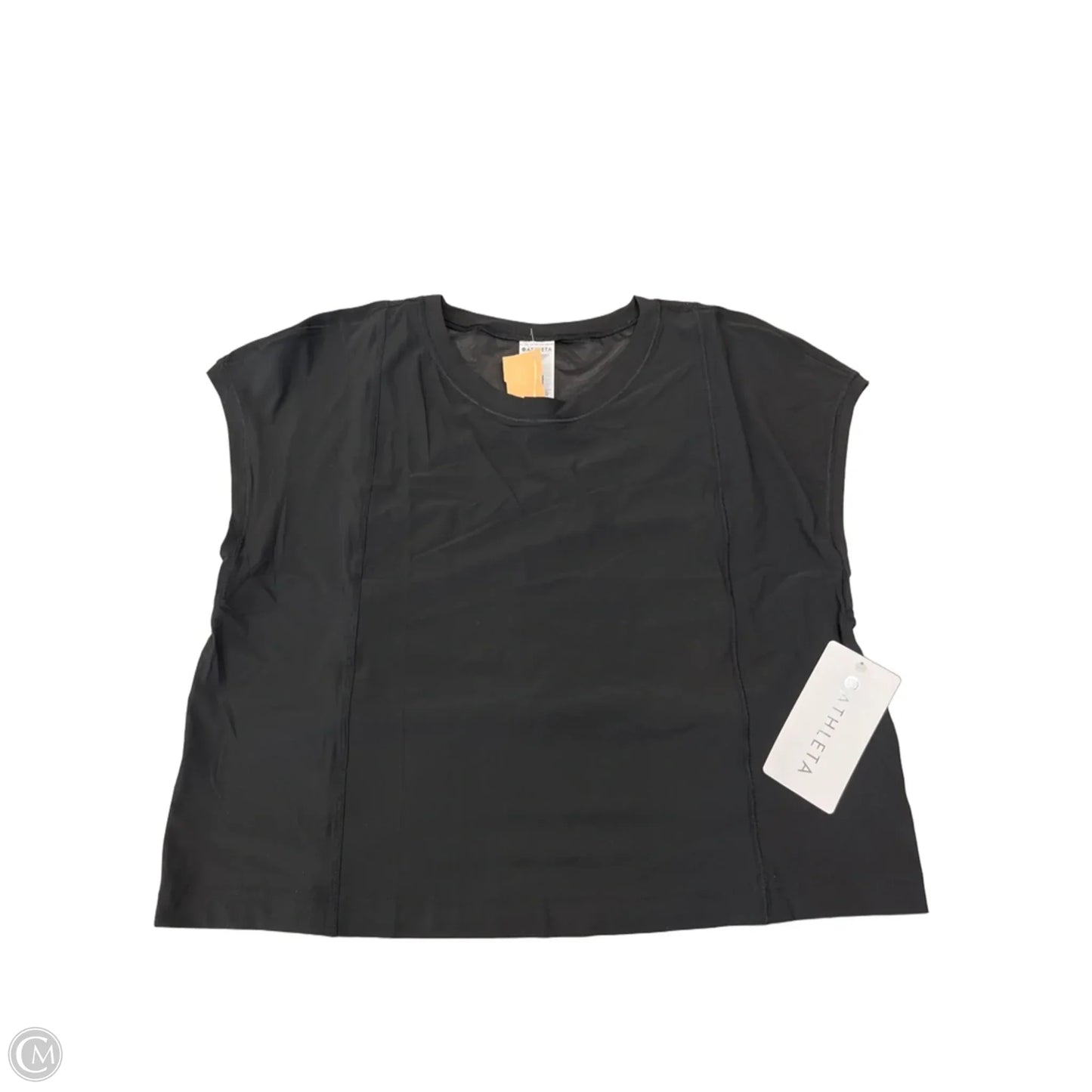 Athletic Top Short Sleeve By Athleta In Black, Size: M