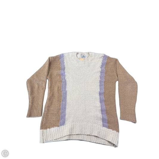 Sweater By Miss Sparkling In Cream & Purple, Size: M