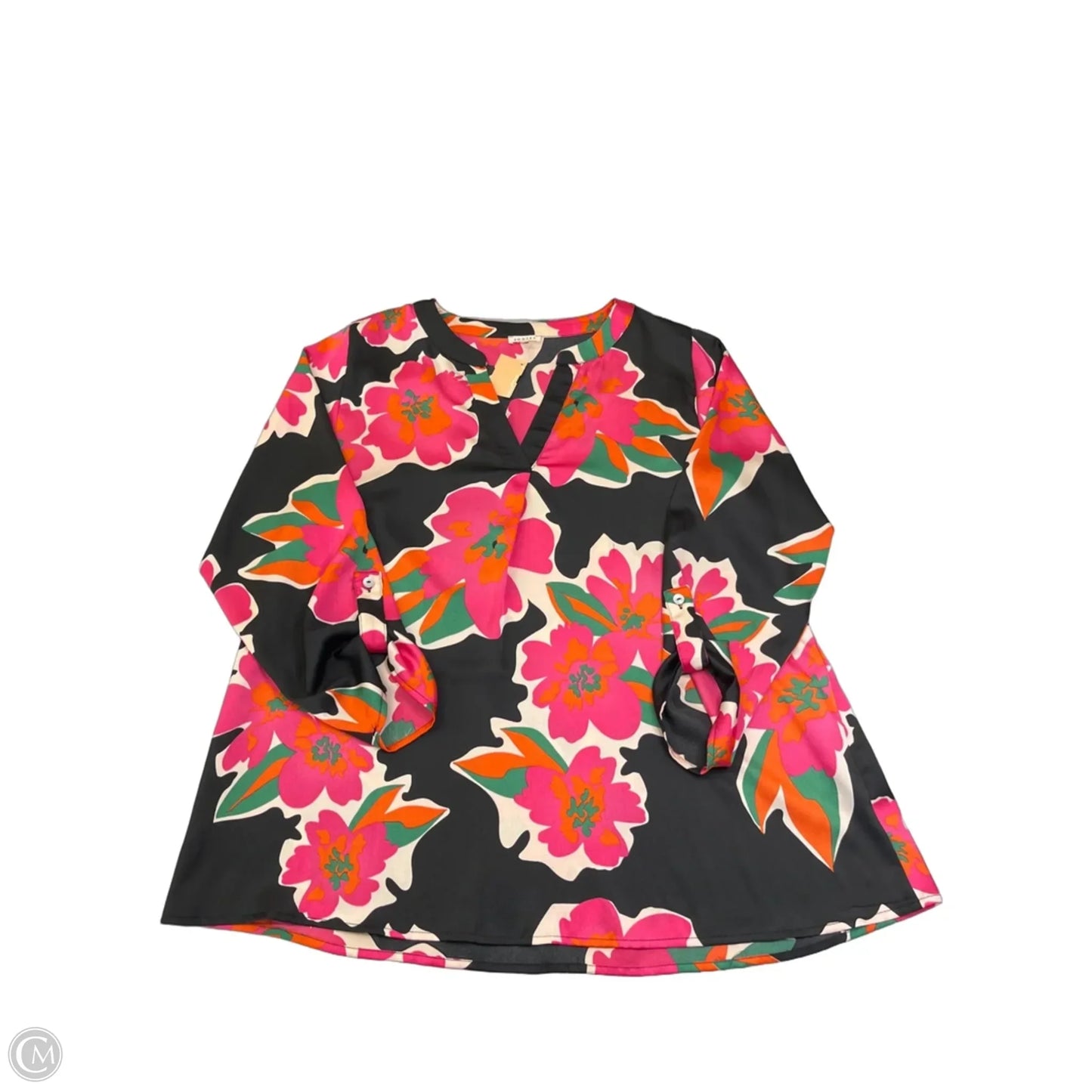 Top Long Sleeve By Jodifl In Floral Print, Size: L