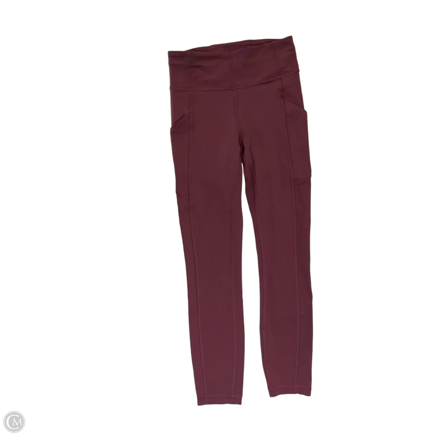 Athletic Leggings By Lululemon In Maroon, Size: S