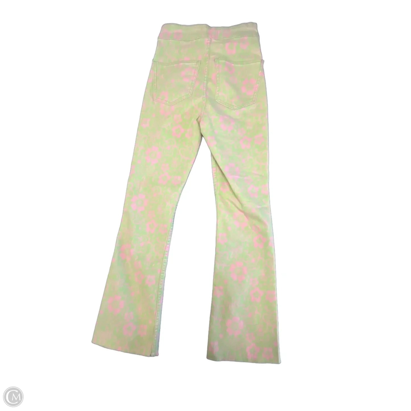 Jeans Flared By Zara In Green Denim, Size: 4
