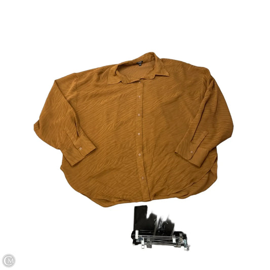 Blouse Long Sleeve By Express In Brown, Size: Xl