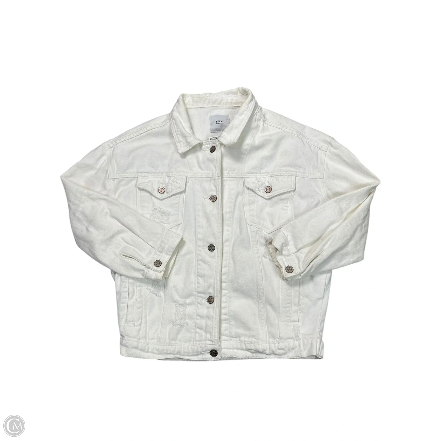 Jacket Denim By O&O In White Denim, Size: M