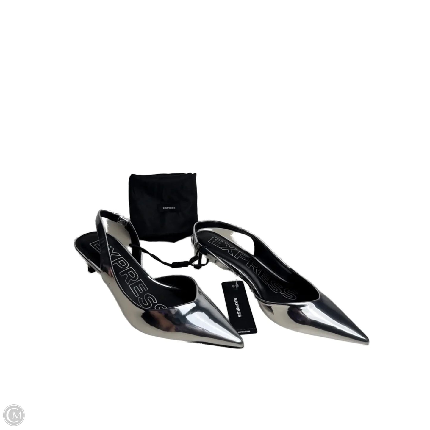 Shoes Heels Kitten By Express In Silver, Size: 7