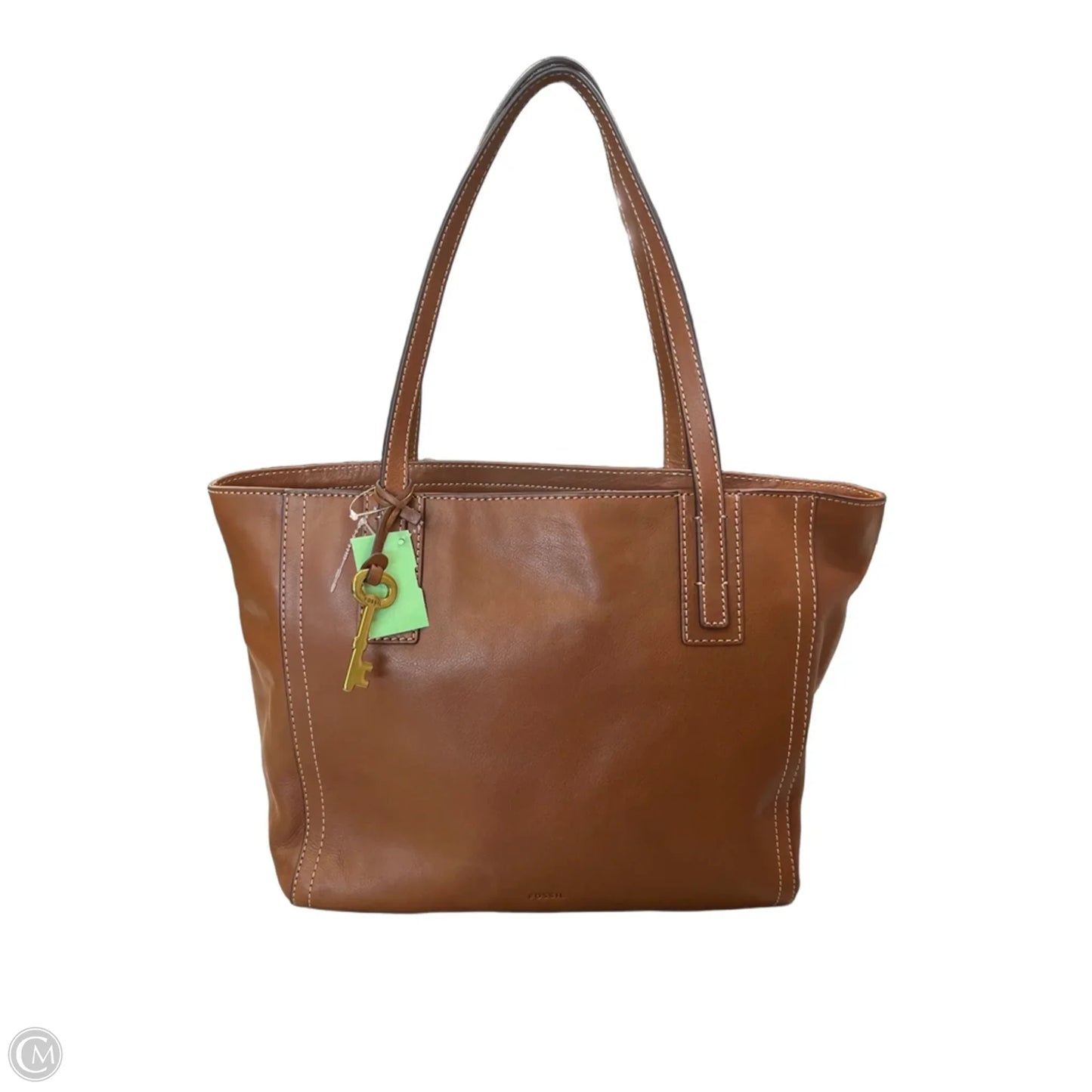 Handbag Leather By Fossil, Size: Large