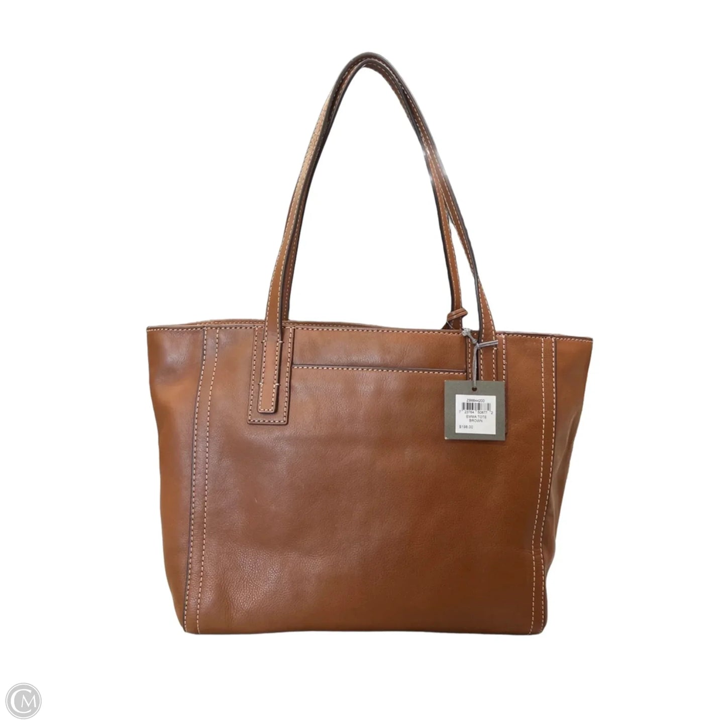 Handbag Leather By Fossil, Size: Large