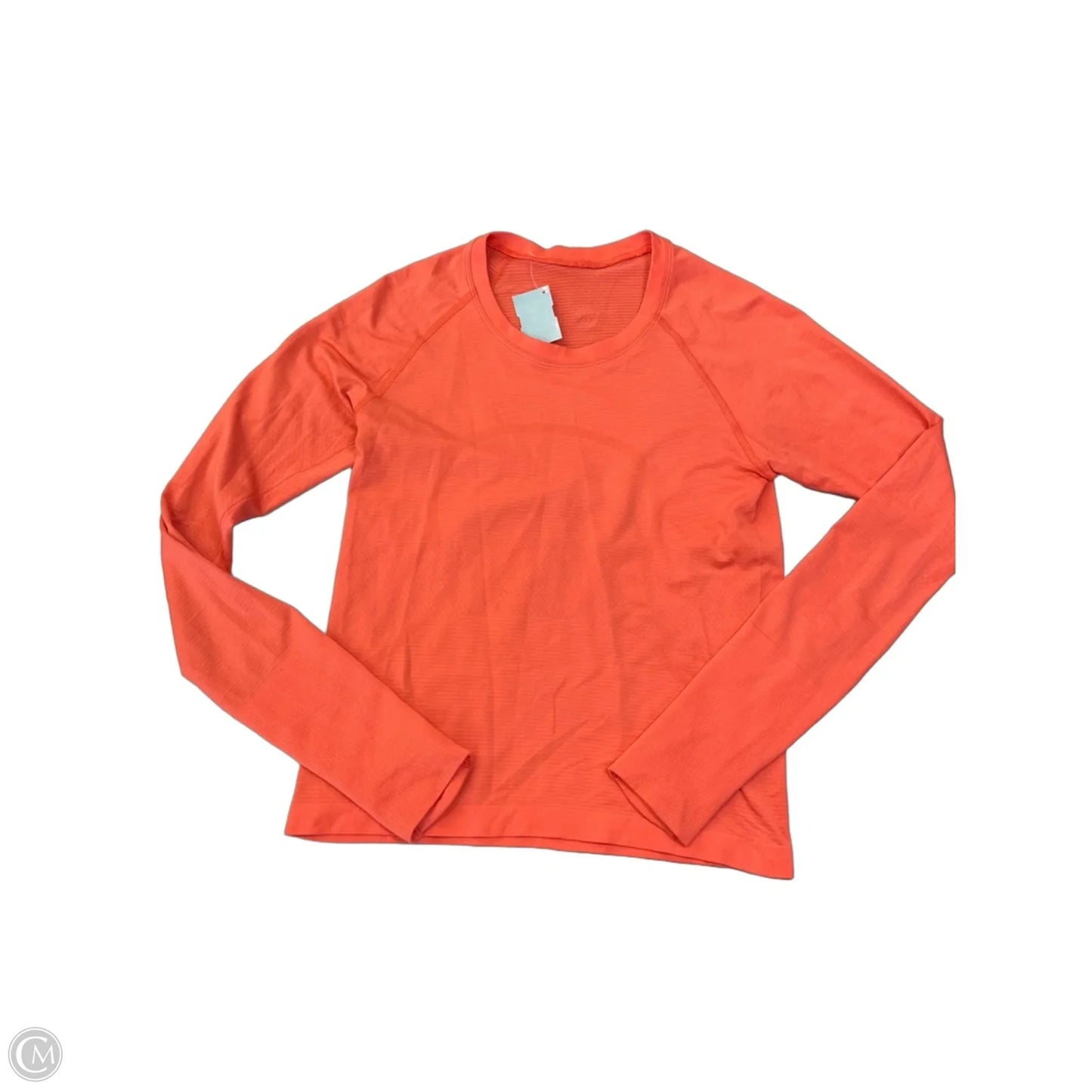 Athletic Top Long Sleeve Collar By Lululemon In Orange, Size: S