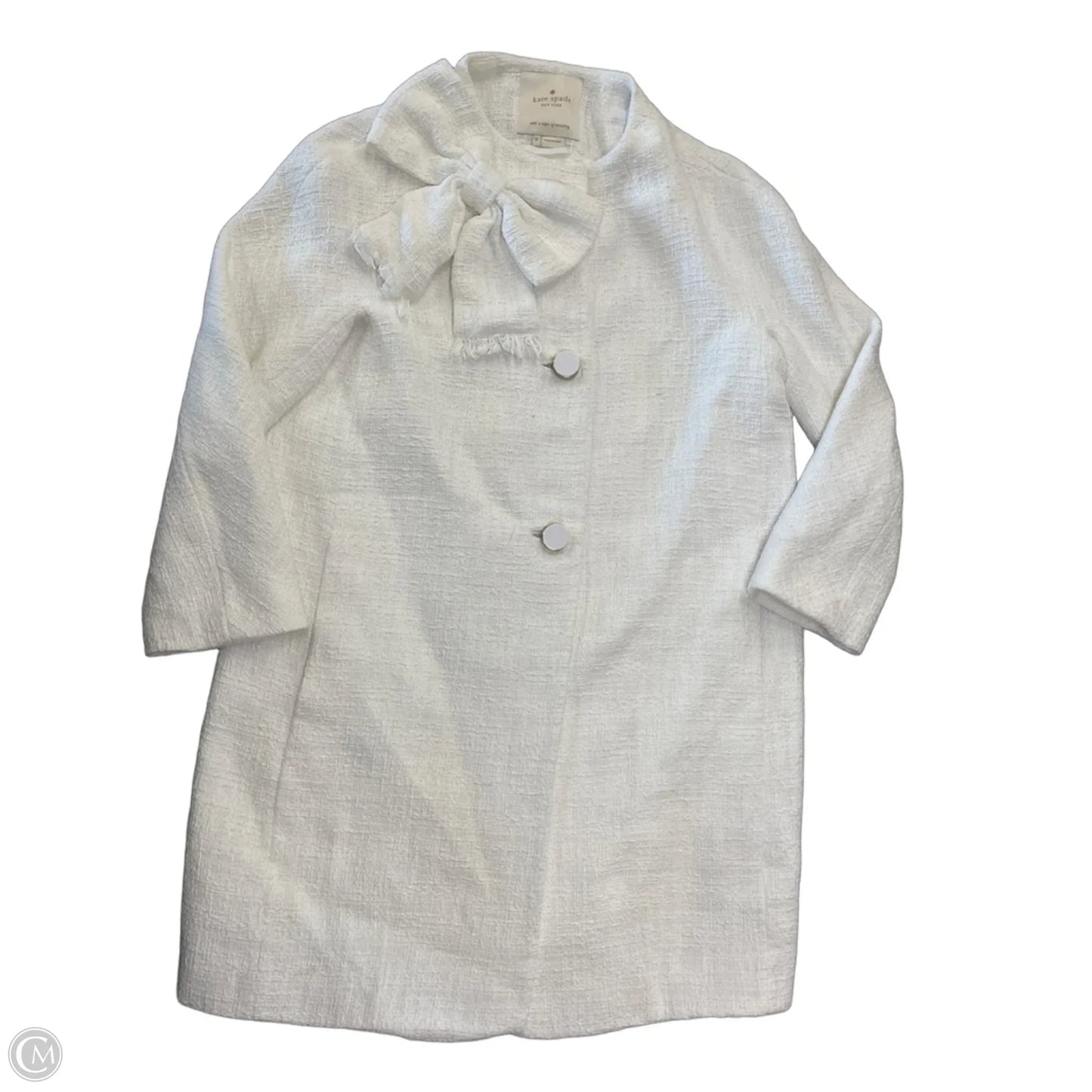 Coat Designer By Kate Spade In White, Size: M