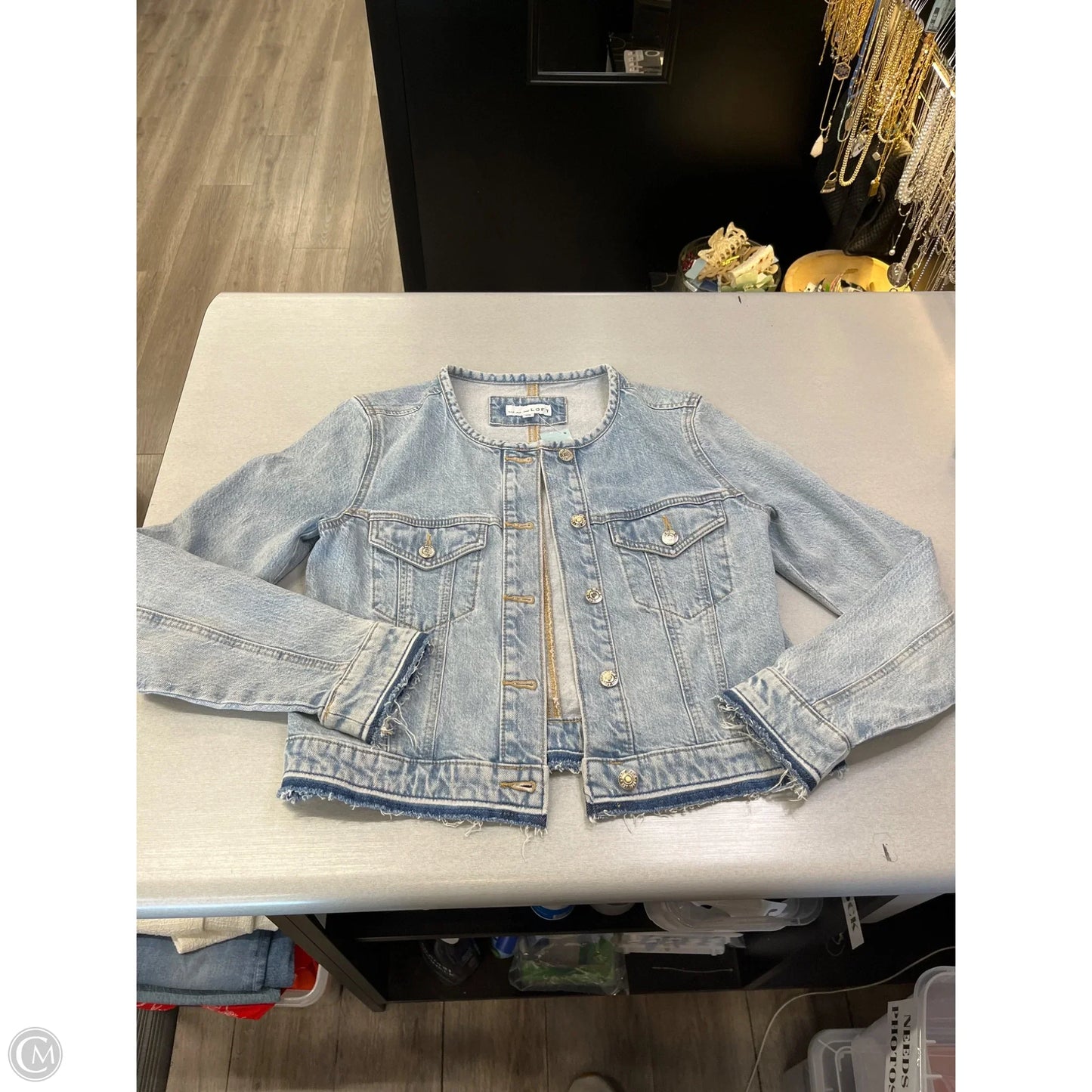 Jacket Denim By Loft In Blue Denim, Size: Xs