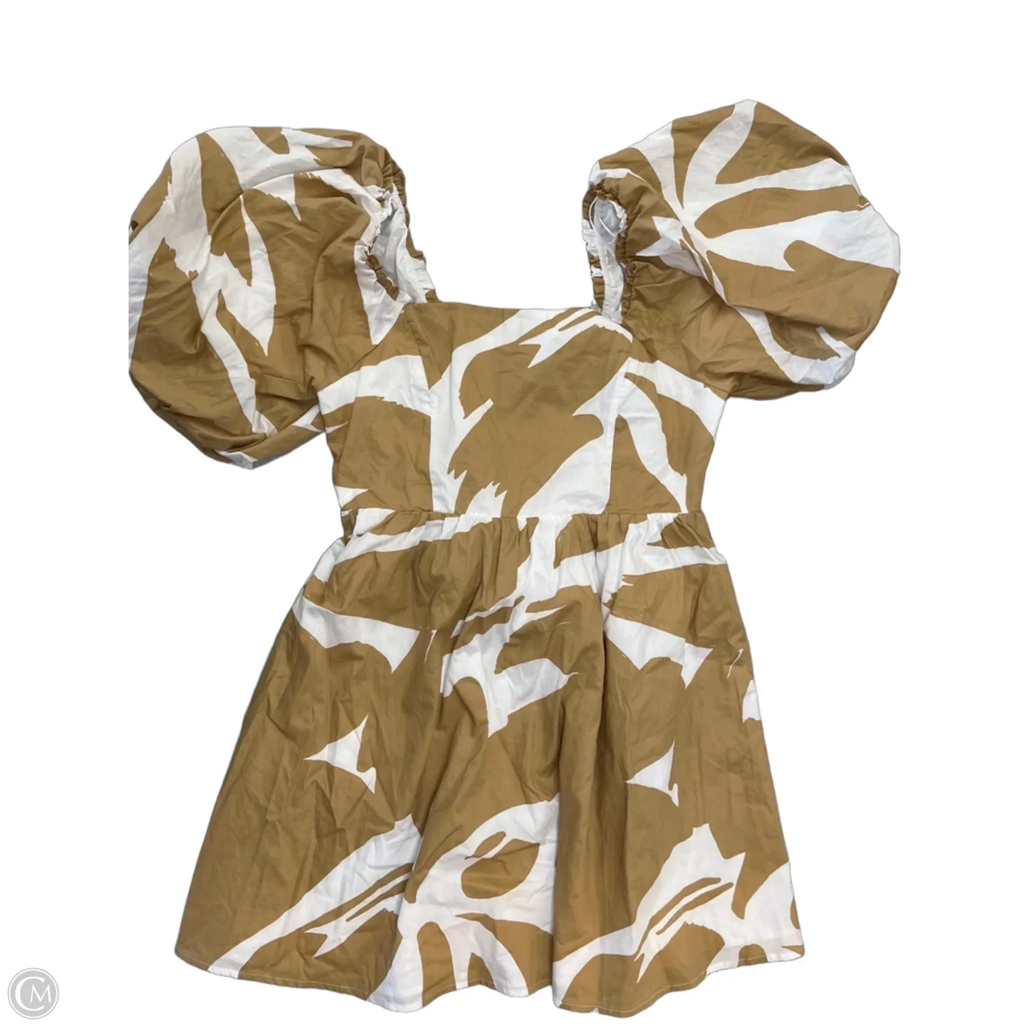 Dress Casual Short By Sugar Lips In Tan & White, Size: L