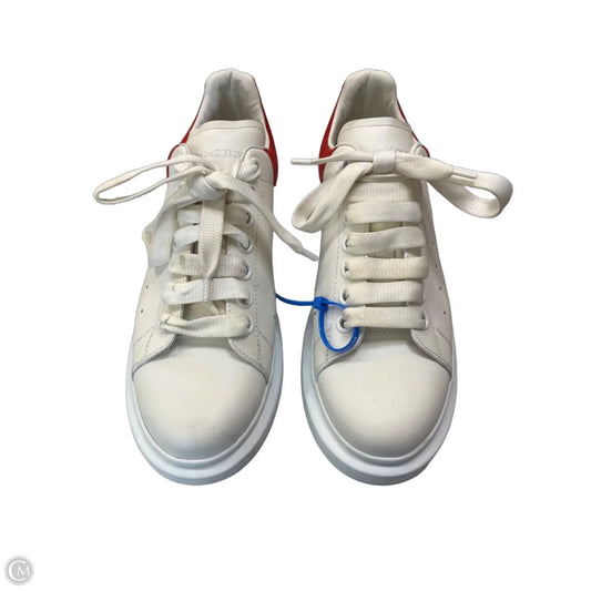 Shoes Luxury Designer By Alexander Mcqueen In Red & White, Size: 8