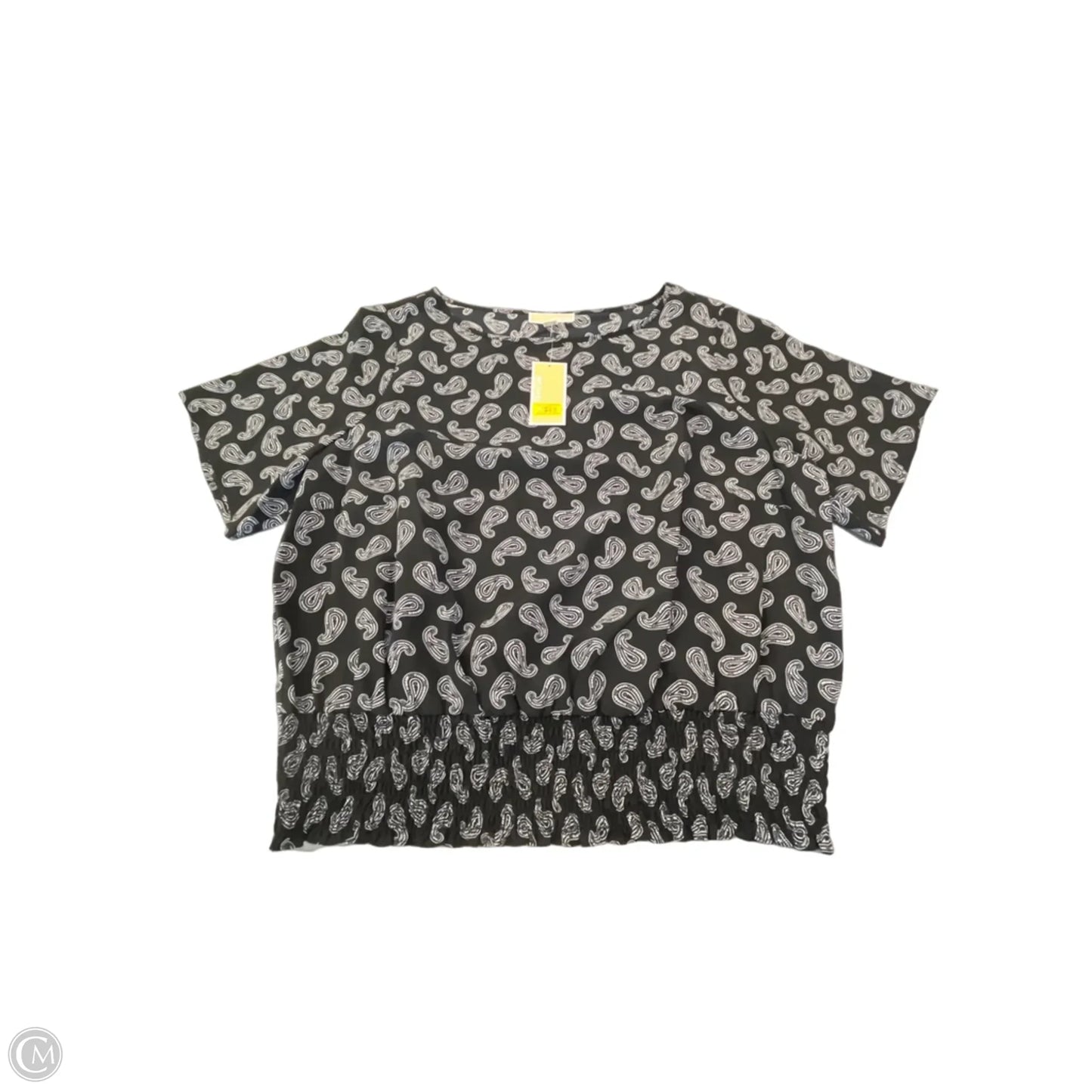 Blouse Short Sleeve By Michael By Michael Kors In Black, Size: 2x