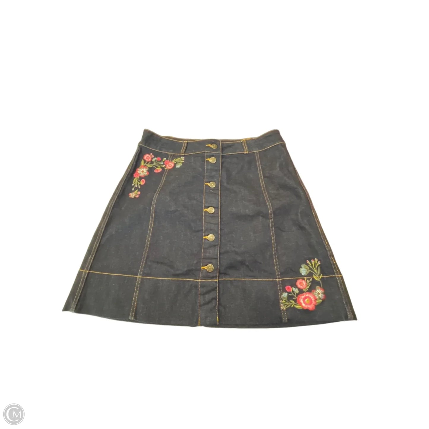 Skirt Designer By Kate Spade In Blue Denim, Size: L