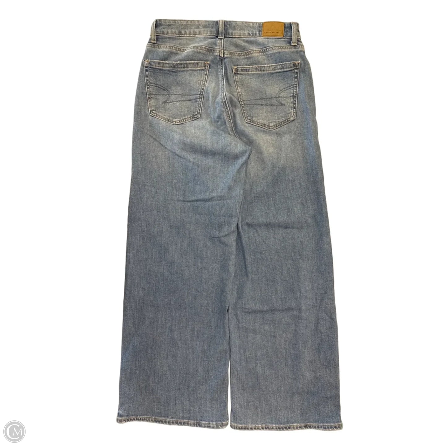 Jeans Wide Leg By American Eagle In Blue Denim, Size: 0