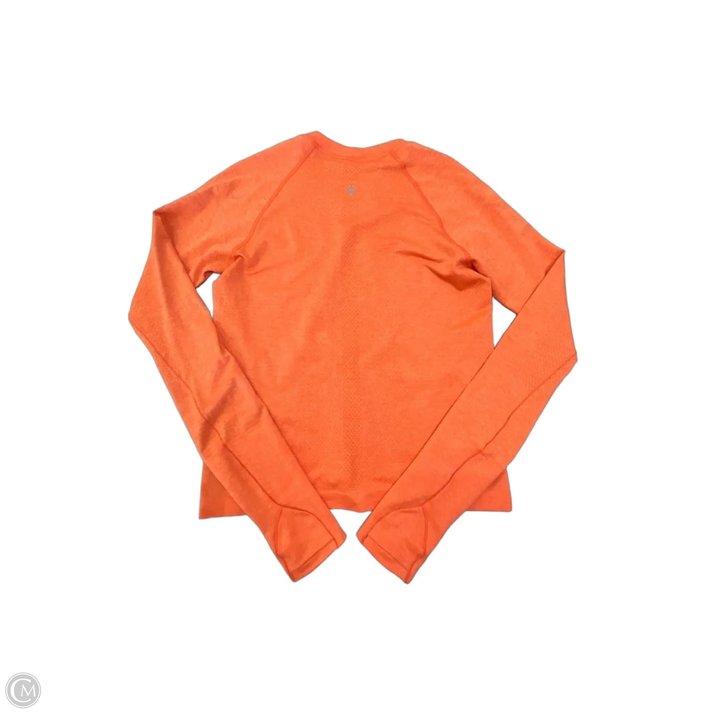 Athletic Top Long Sleeve Collar By Lululemon In Orange, Size: S