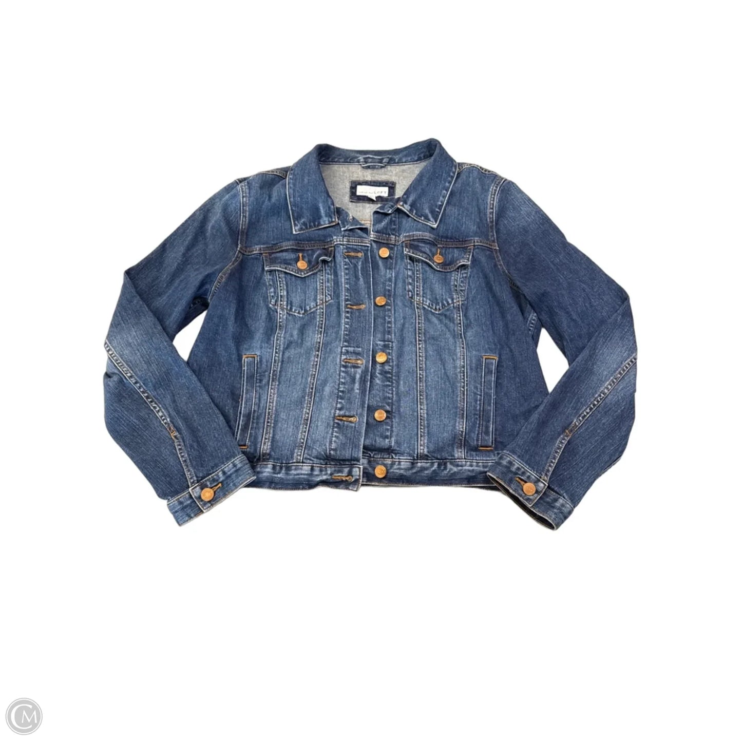 Jacket Denim By Loft In Blue Denim, Size: Xxl