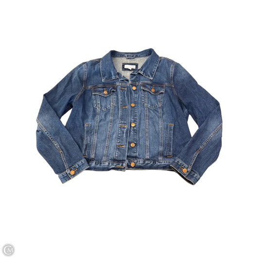 Jacket Denim By Loft In Blue Denim, Size: Xxl