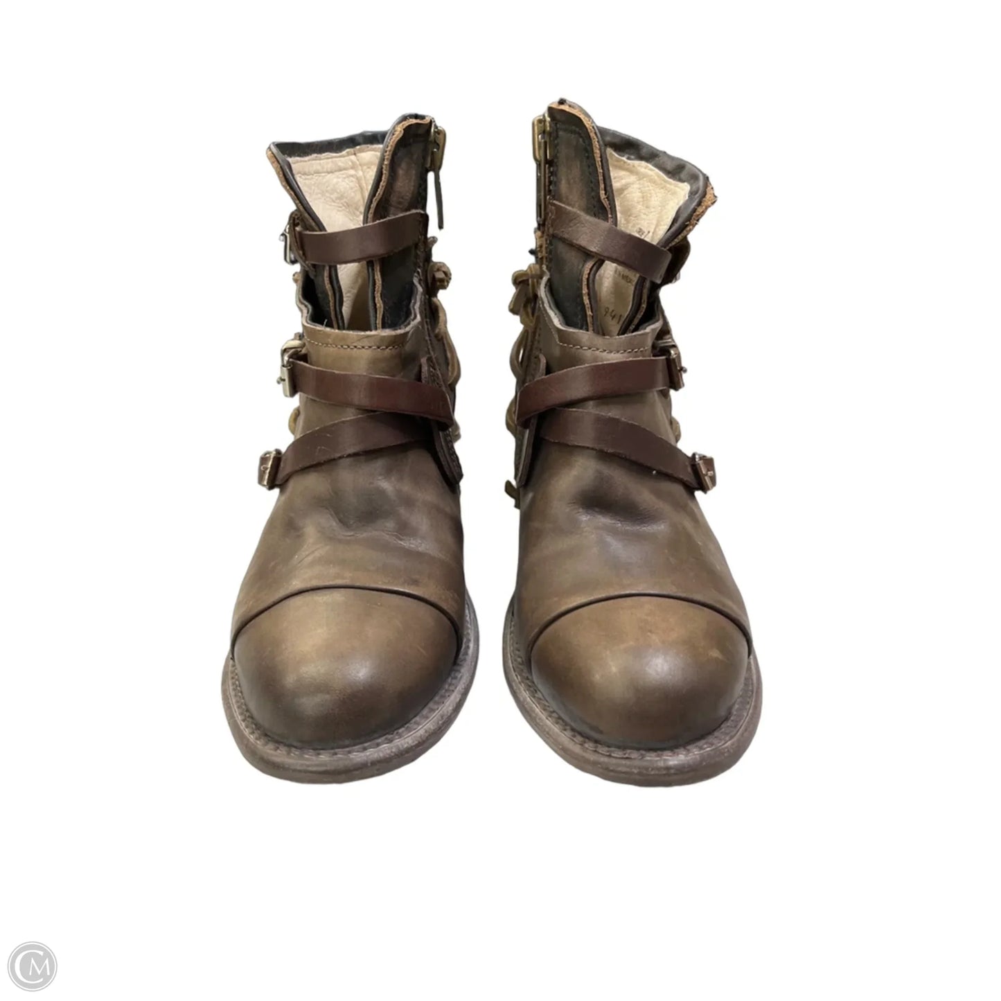 Boots Ankle Heels By Freebird In Brown, Size: 7