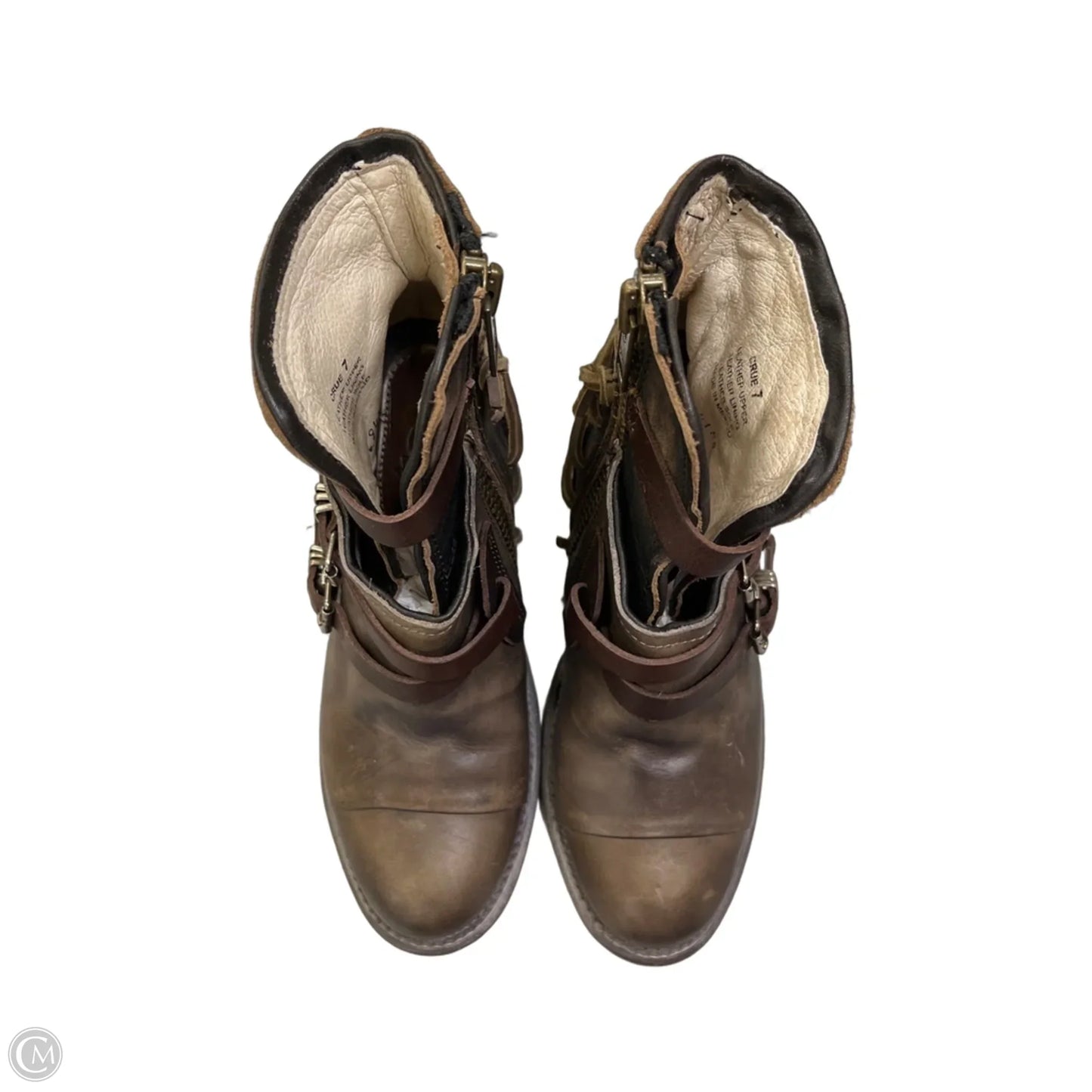 Boots Ankle Heels By Freebird In Brown, Size: 7