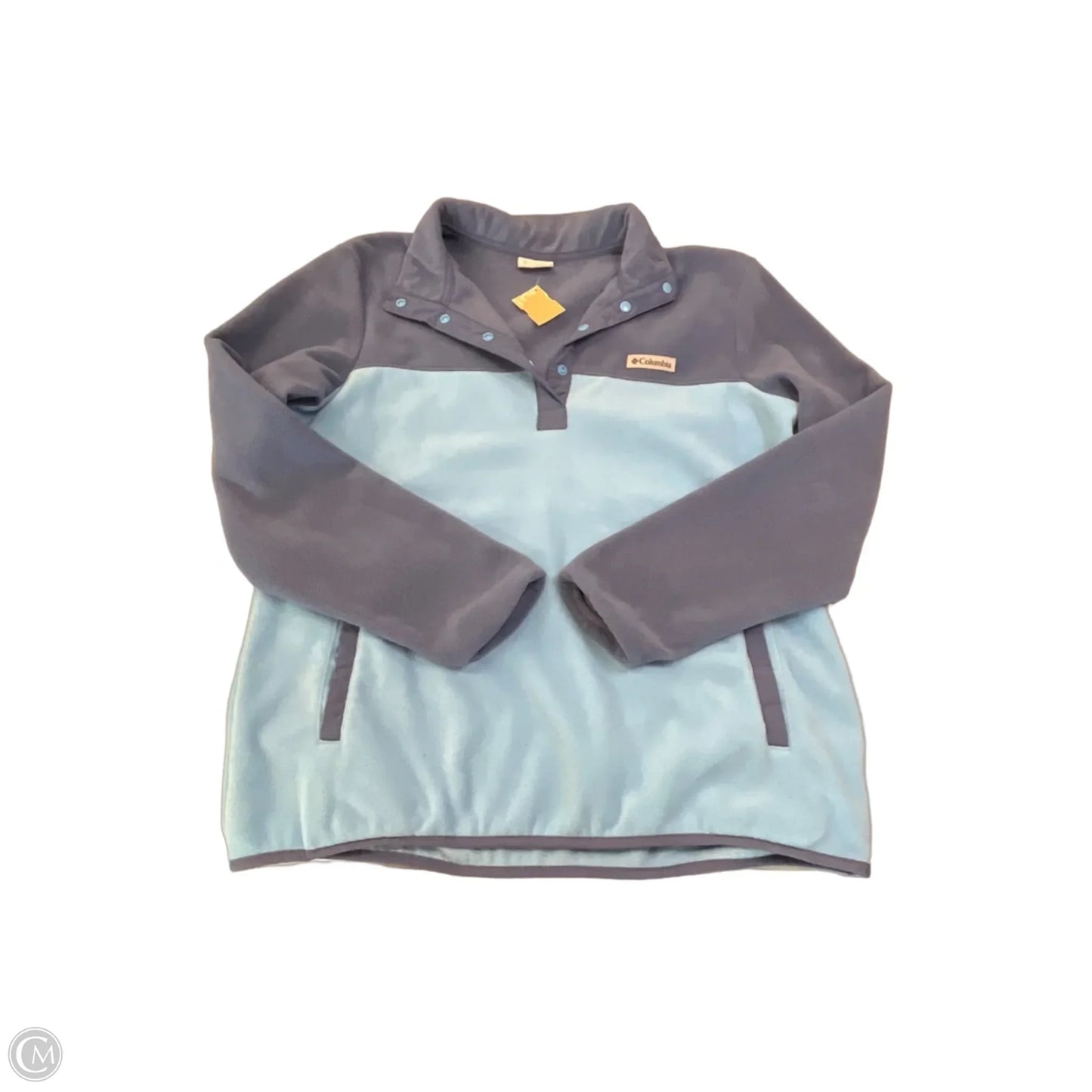 Athletic Top Long Sleeve Collar By Columbia In Blue, Size: Xl