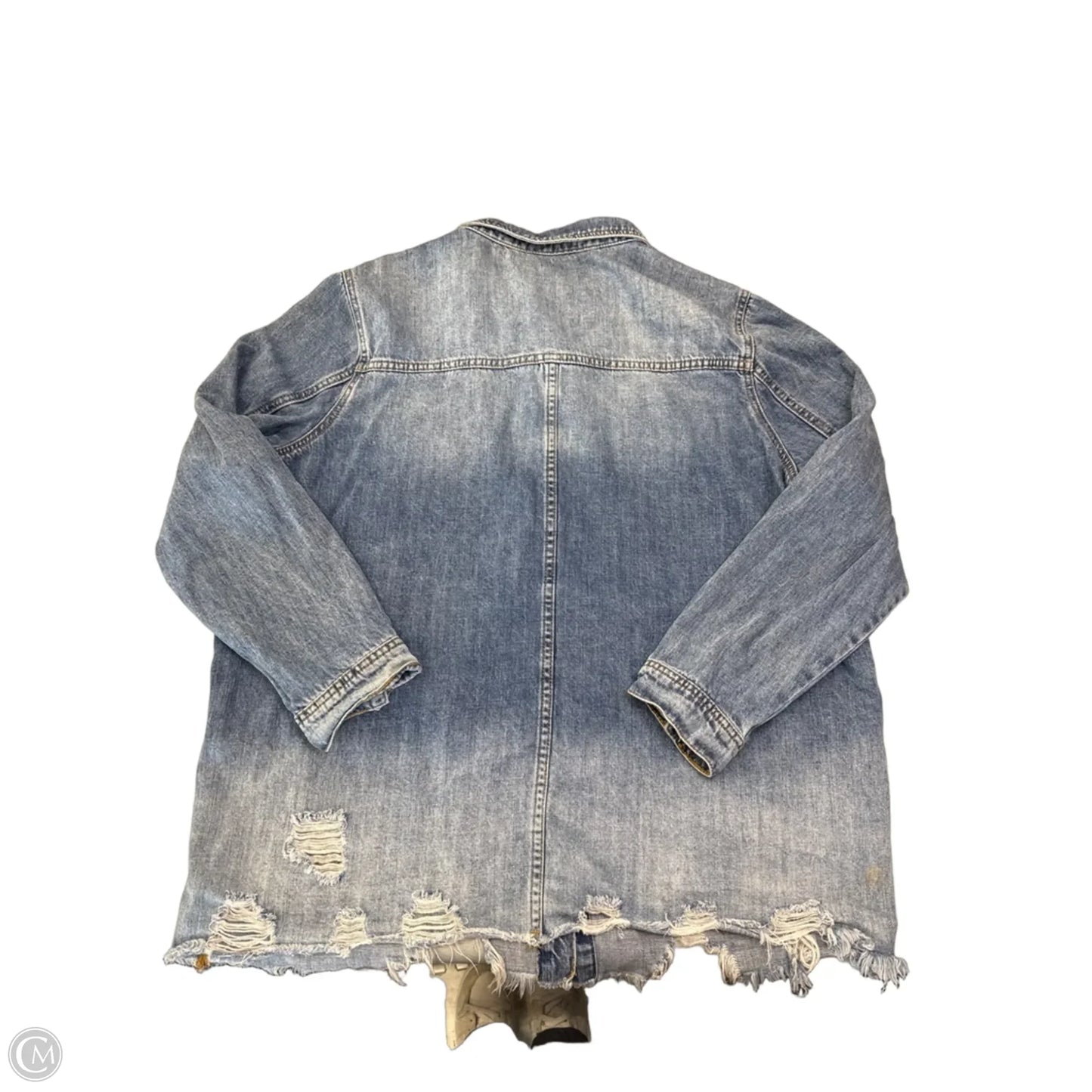 Jacket Denim By Kancan In Blue Denim, Size: L