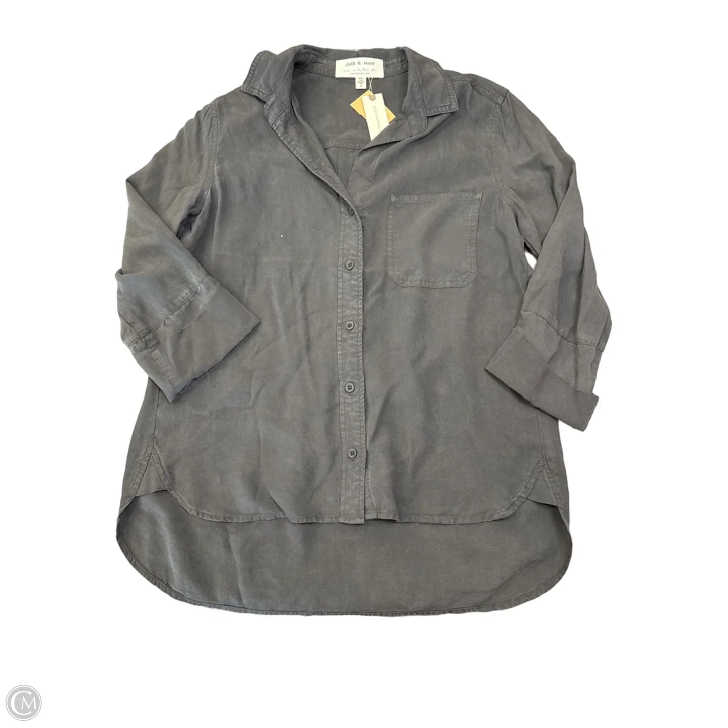 Top Long Sleeve By Cloth & Stone In Grey, Size: S