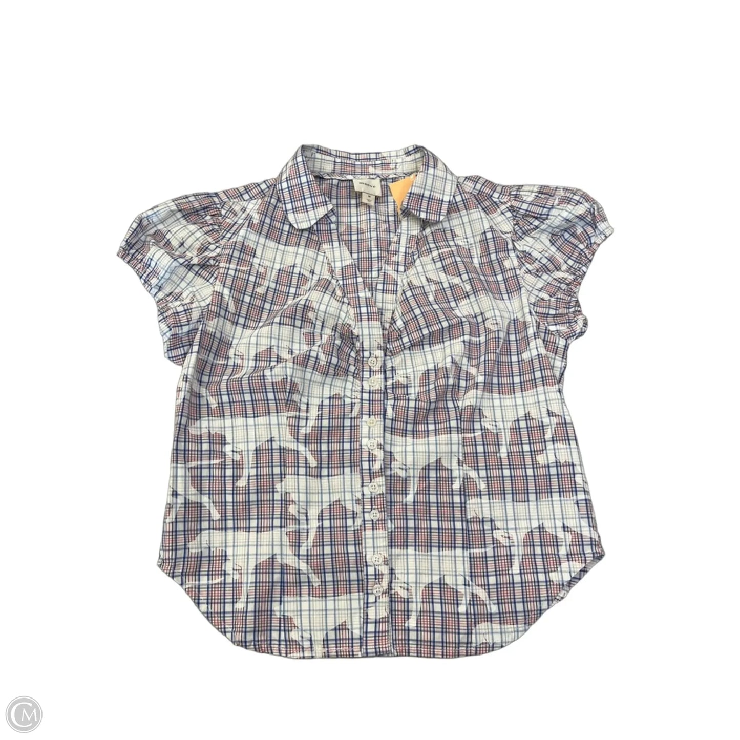 Top Short Sleeve By Maeve In Plaid Pattern, Size: M