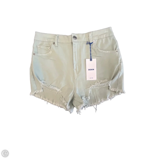 Shorts By Love Tree In Green Denim, Size: L