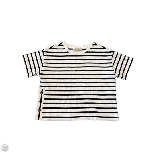 Top Short Sleeve By Loft In Striped Pattern, Size: S
