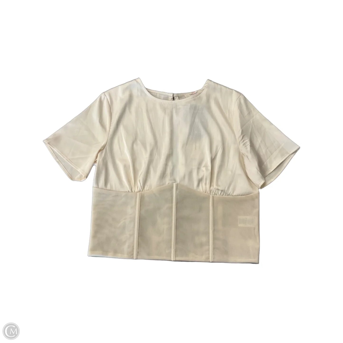 Top Short Sleeve By Clothes Mentor In Cream, Size: L