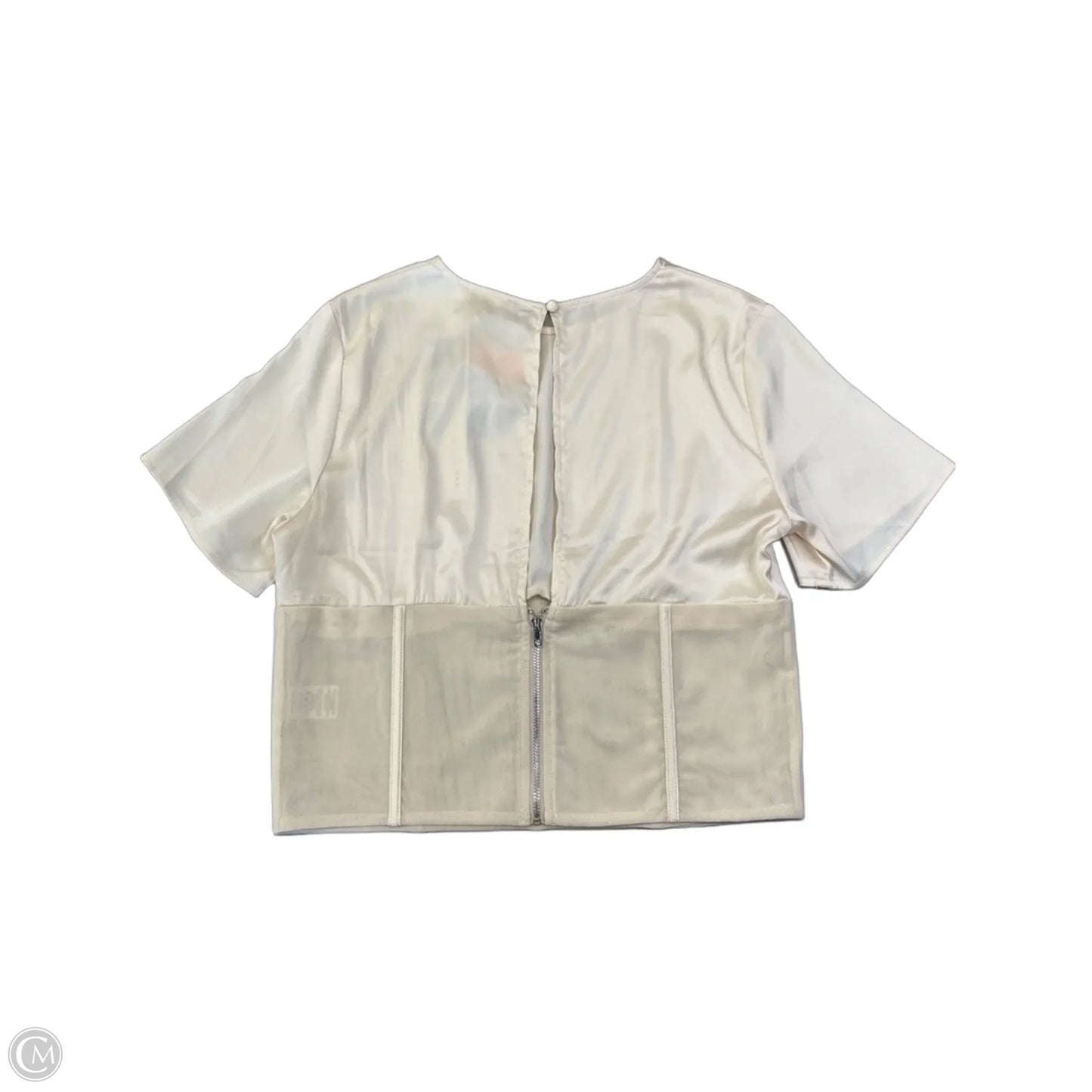 Top Short Sleeve By Clothes Mentor In Cream, Size: L