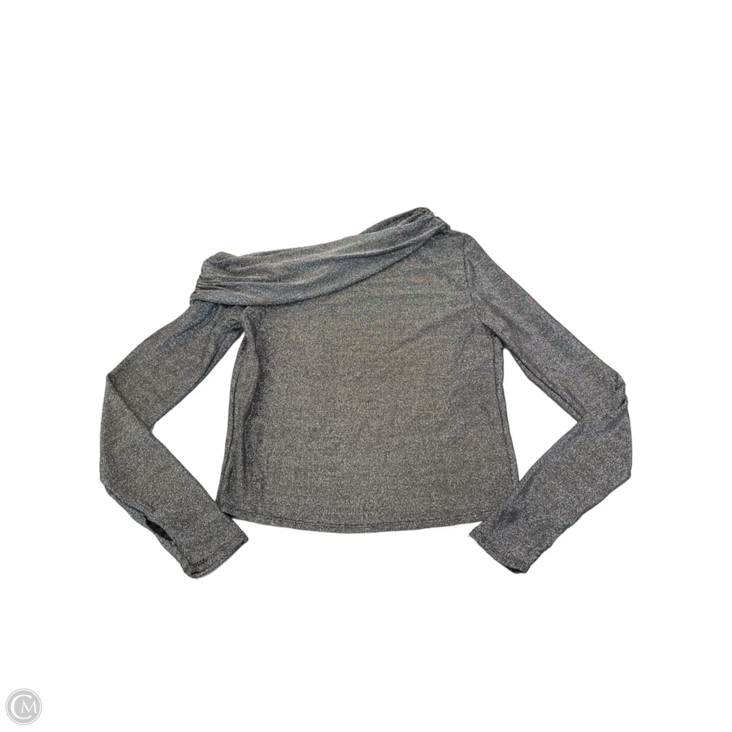 Top Long Sleeve By Promesa In Silver, Size: L