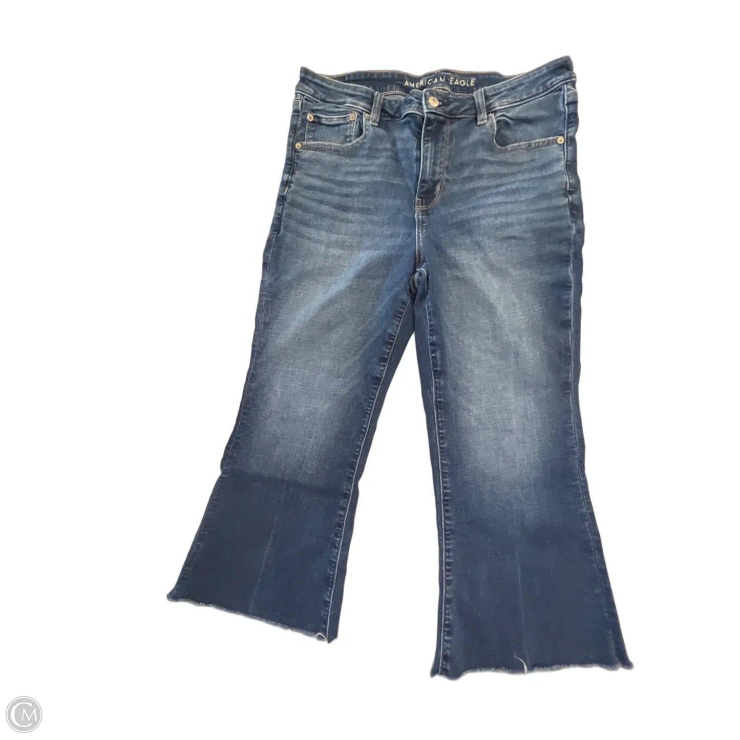 Jeans Cropped By American Eagle In Blue Denim, Size: 14